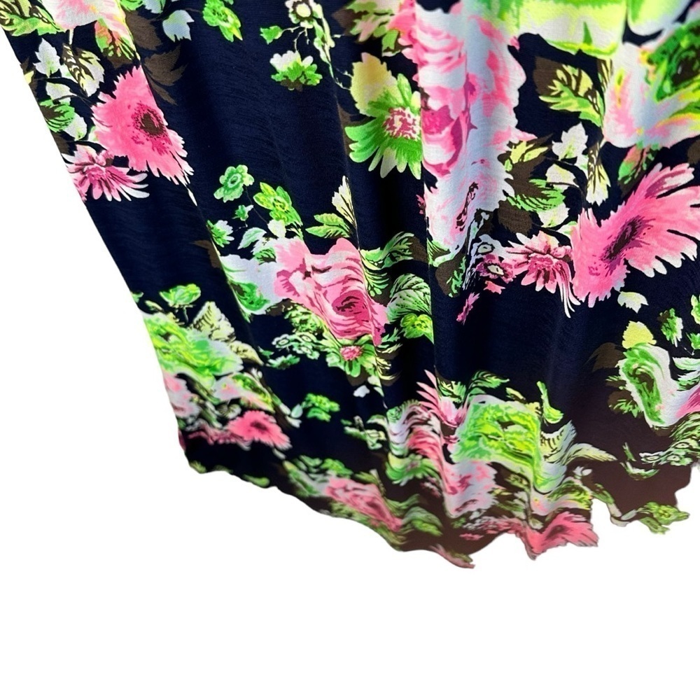 VANILLA BAY NAVY AND NEON PINK FLORAL MAXI DRESS WITH POCKETS SMALL - Picture 9 of 11